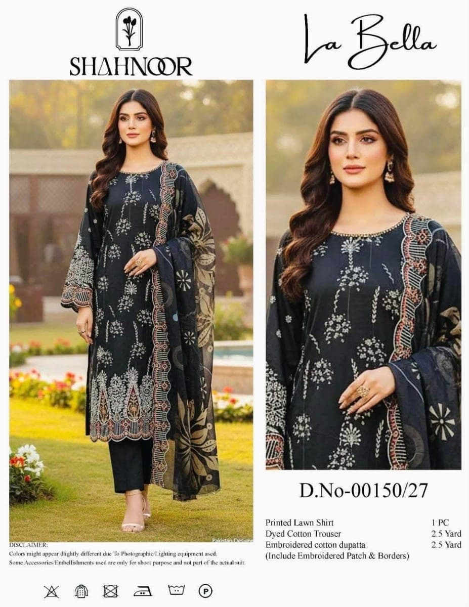 🖤 Black beauty 🥀 - SHAHNOOR Three Piece